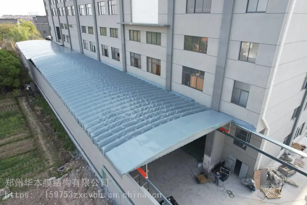 潮州市 大型推拉棚 厂房伸缩电动棚 推拉雨蓬