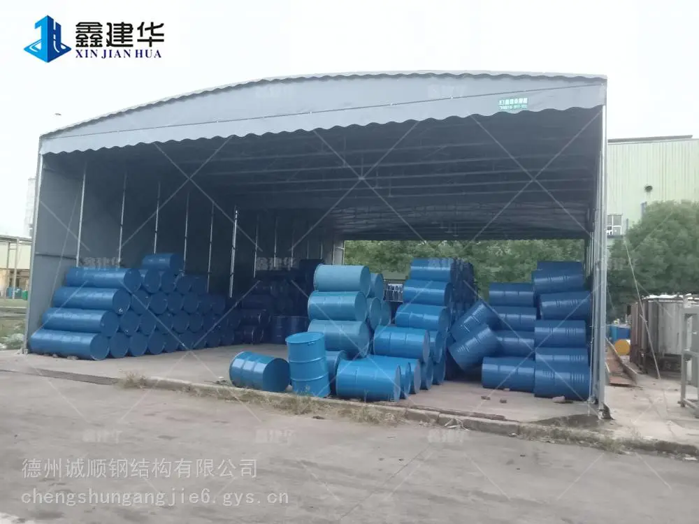 成都伸缩雨棚大型推拉帐篷推拉仓储雨棚自动伸缩棚