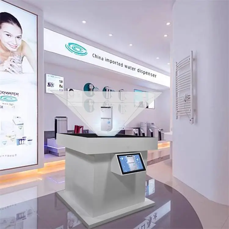 360度裸眼3D立体金字塔 悬浮成像沙盘互动 全息投影展柜 全息展示柜