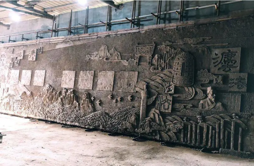 宝鸡千阳古建手绘墙体彩绘围墙 涂鸦文化墙外墙浮雕壁画墙绘
