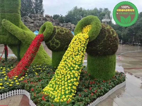 玻璃钢大型节庆花篮 玻璃钢节日花篮