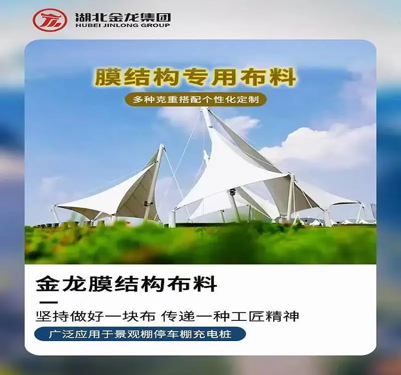 停车棚膜结构 金龙品牌遮阳材料 产业用布生产基地