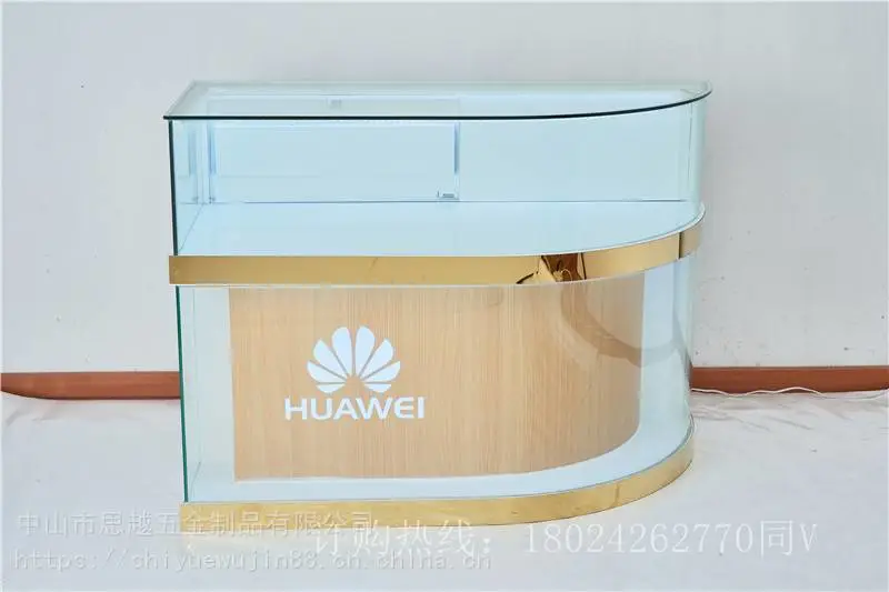 靠墙手机柜台华为小米5G手机受理台玻璃柜定做内销外贸
