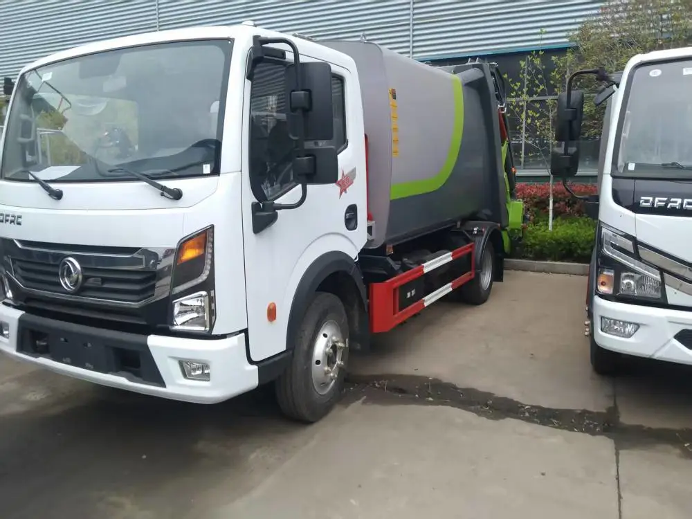 7方东风多利卡压缩式垃圾车 环卫后挂桶垃圾压缩车 垃圾收集处理车