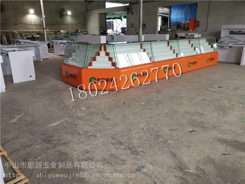 木质烤漆烟柜展示柜商场超市专用带收银台陈列柜