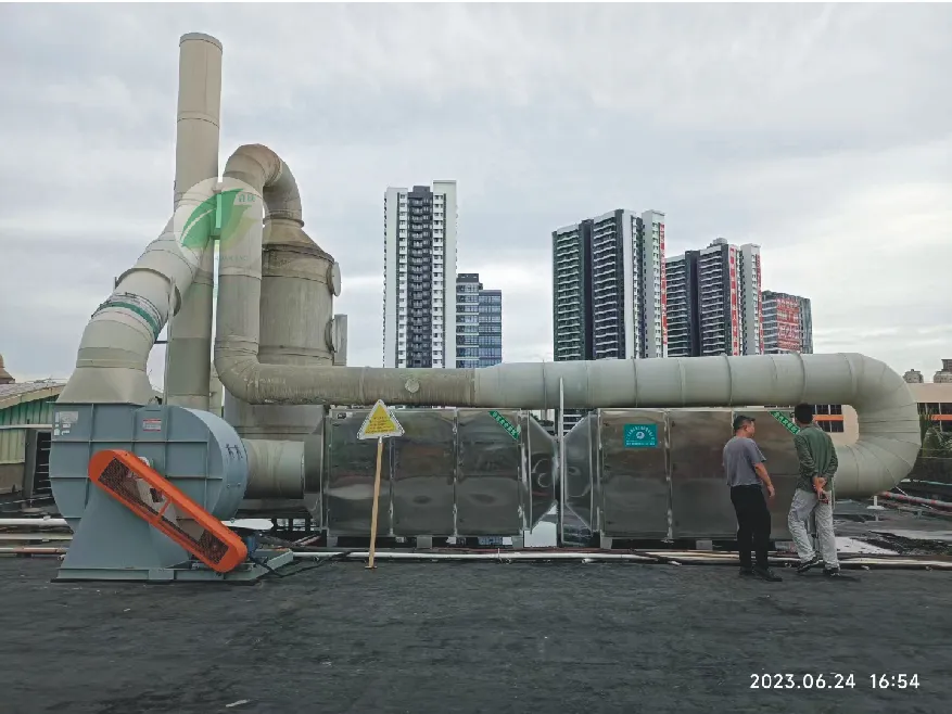 喷涂废气处理一体化设备工程 水喷淋+干式过滤+光催化+活性炭吸附