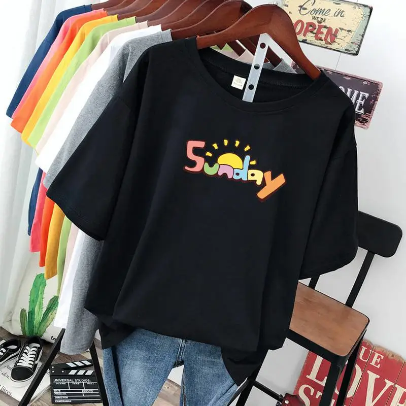 快手女装清仓尾货号女装新款基础字母印花摆地摊服装公司