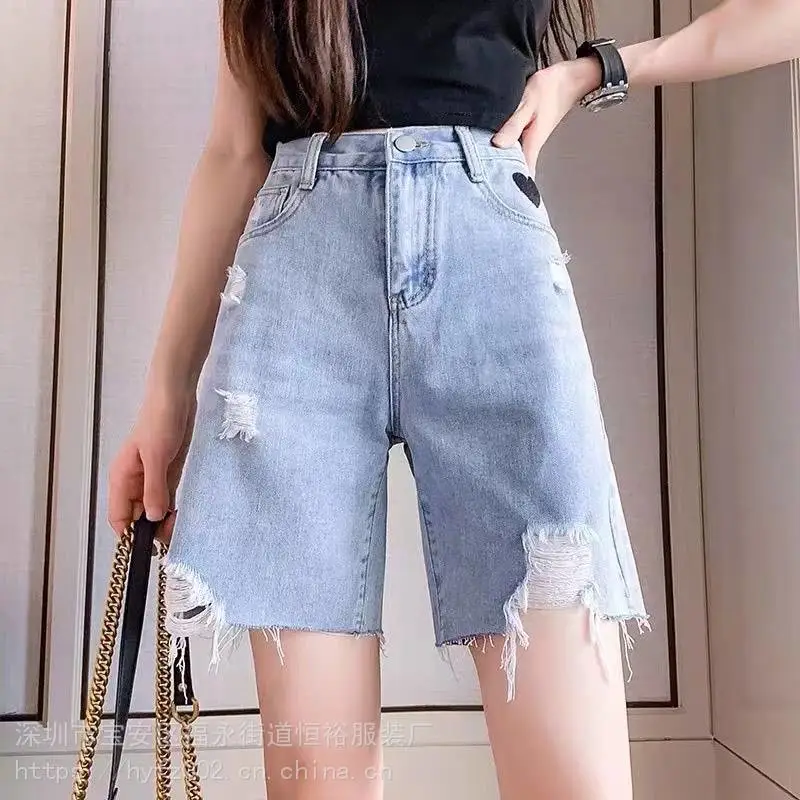 浙江衢州牛仔短裤夏女蓝跑量货源3-5元牛仔短裤短裙批发