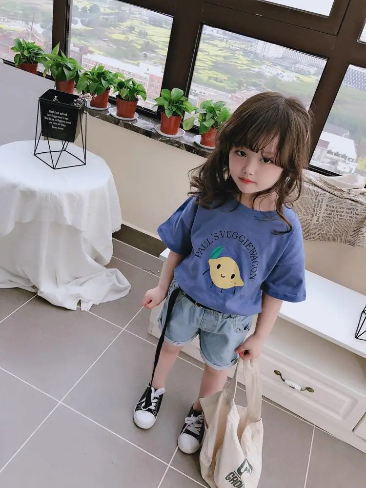 内蒙古乌海甩卖服装男女童上衣实体店货源直播货源打底卡通印花短袖童装
