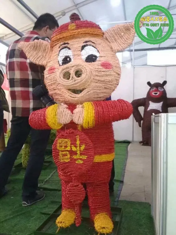 蜗牛稻草人工艺品制作工艺_稻草人厂家