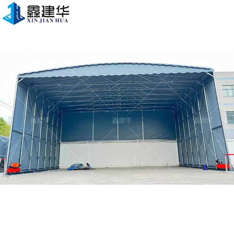 鑫久恒活动伸缩雨棚 户外电动遮阳仓库蓬 采用pvc阻燃布加厚材质