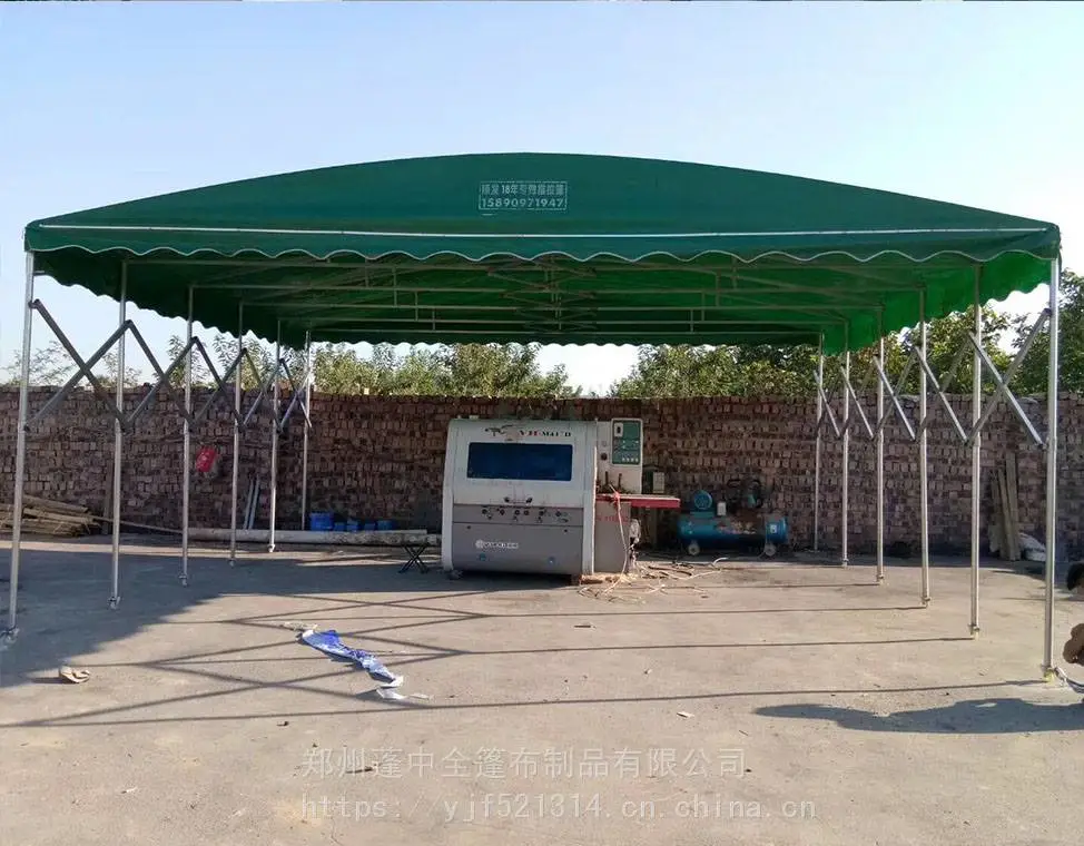 郑州顺发厂家定做移动推拉蓬伸缩蓬仓储大棚