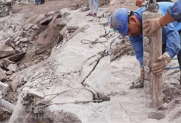 青海海西无声爆破岩石劈裂机石材厂破碎硬石分裂机怎么卖