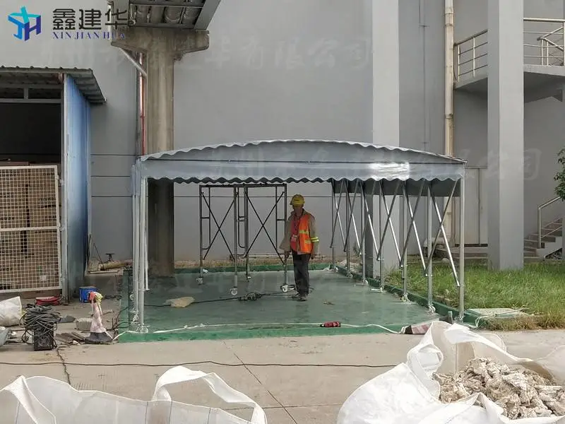 衡阳伸缩雨棚轨道式帐篷室内工业棚可上门量尺