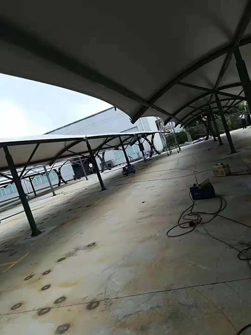 拉膜亭设计 水上乐园遮阳设施锡林郭勒盟商业街膜结构