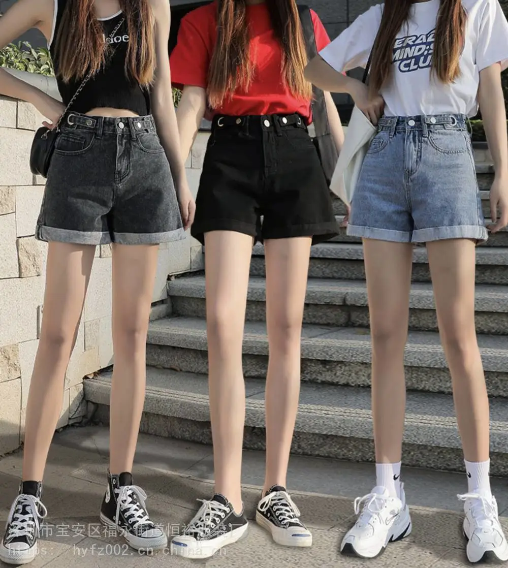 广东清远牛仔短裤的清凉穿搭跑量货源尾货女式休闲牛仔短裤