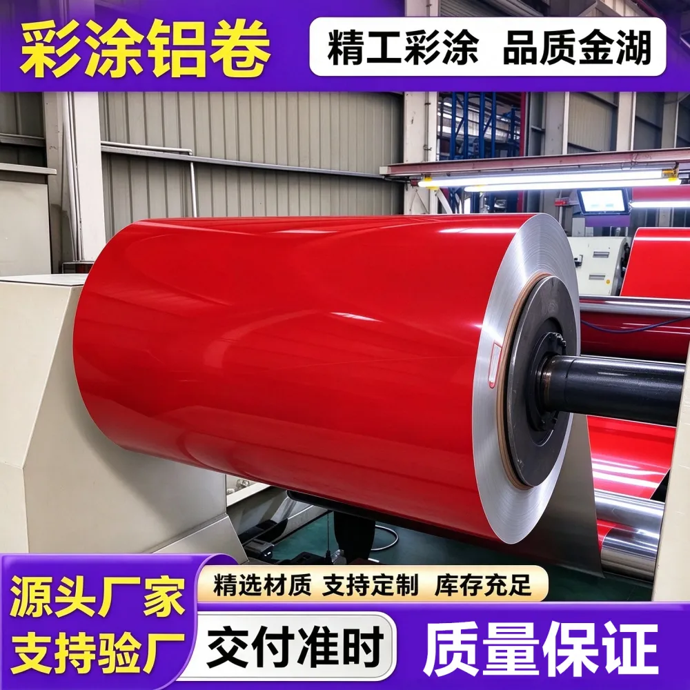 定制3003彩涂铝卷彩涂铝板彩铝卷氟碳聚酯漆涂层颜色多样厂家批发