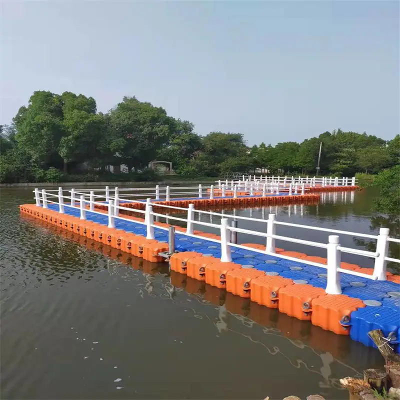 水面漂浮码头 聚乙烯浮筒平台 水上施工浮台 塑料网箱养殖 摩托艇泊位