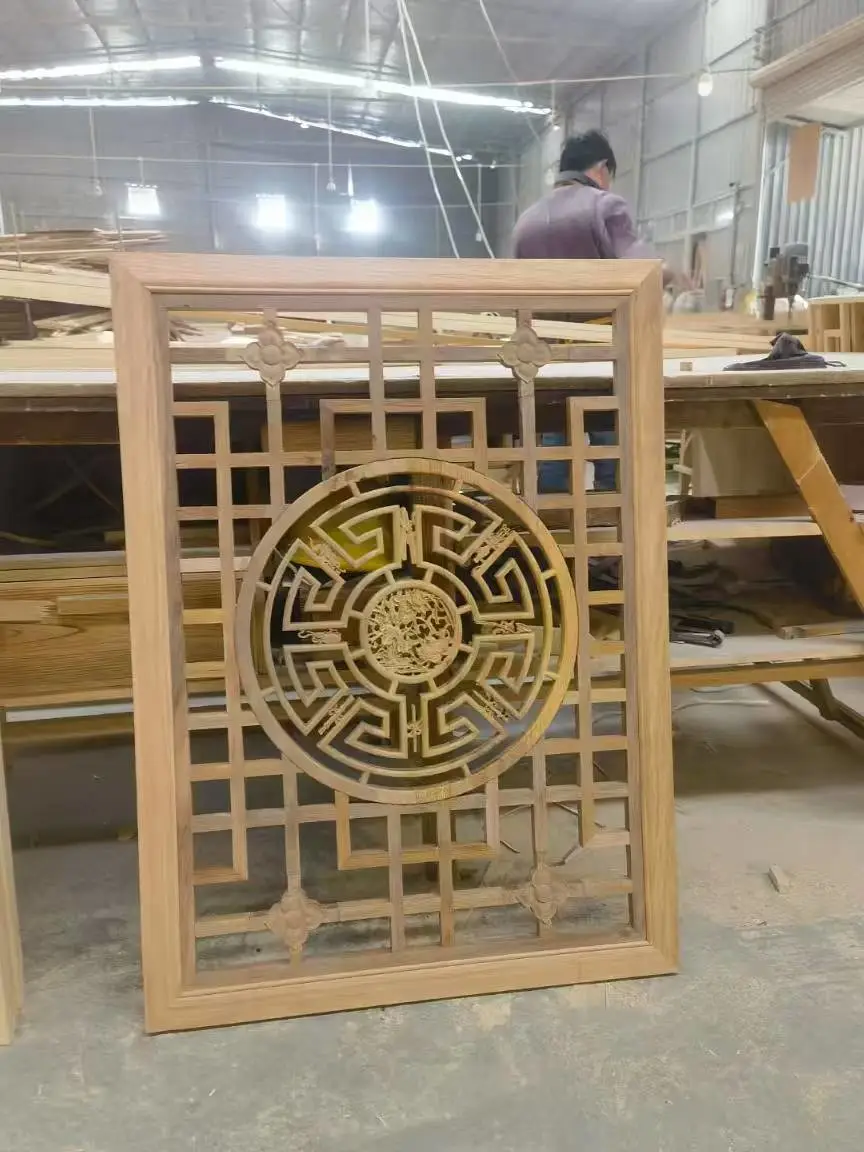 中式实木古建雕花木门 传统手工实木窗花花格 榫卯结构厂家发货