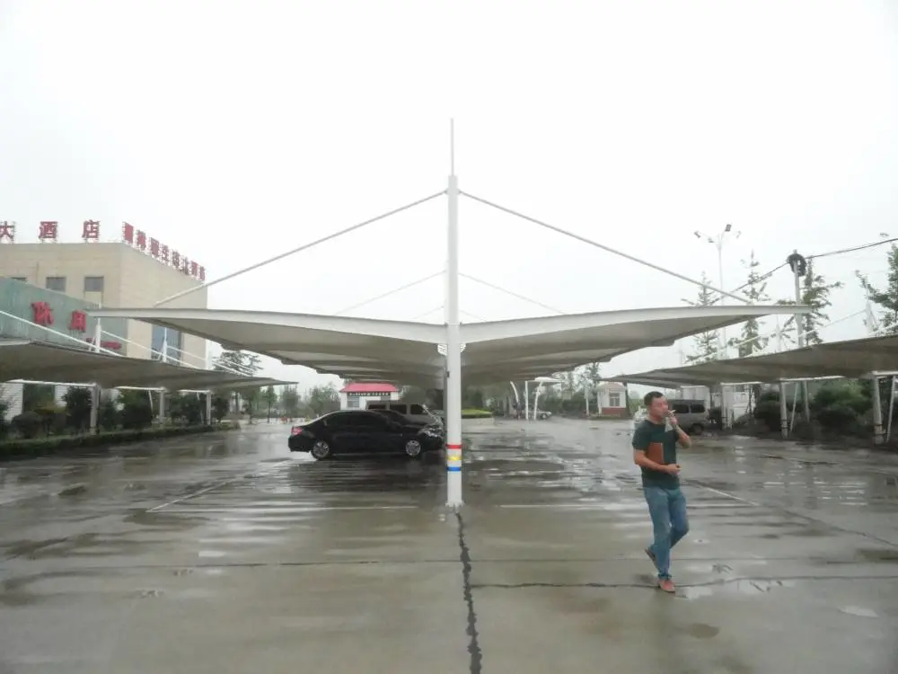 商洛看台膜结构雨棚 公交站台张拉膜设计 污水净化厂罩棚