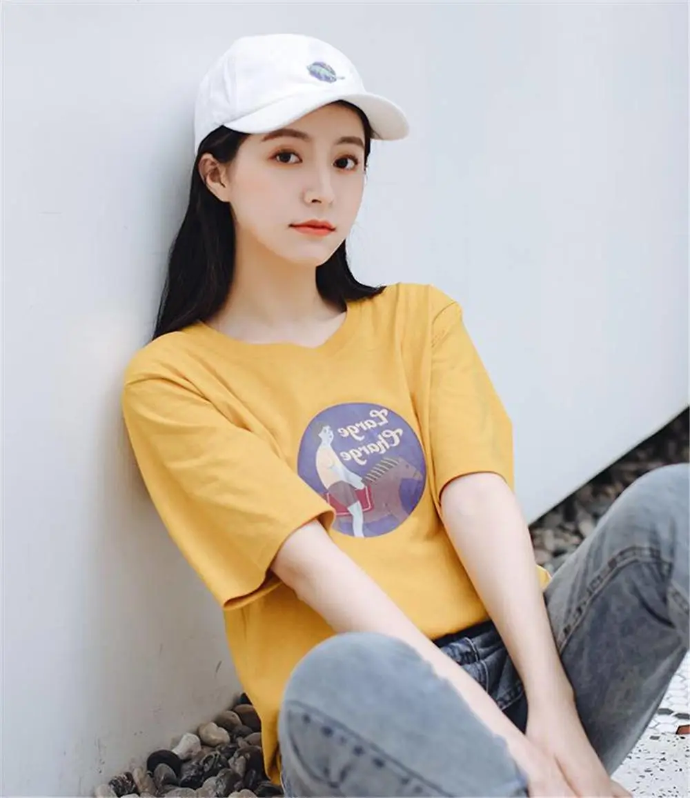 广东潮州***破坏王短袖女上衣上海七浦路服装批发市场T恤女短袖宽松简约