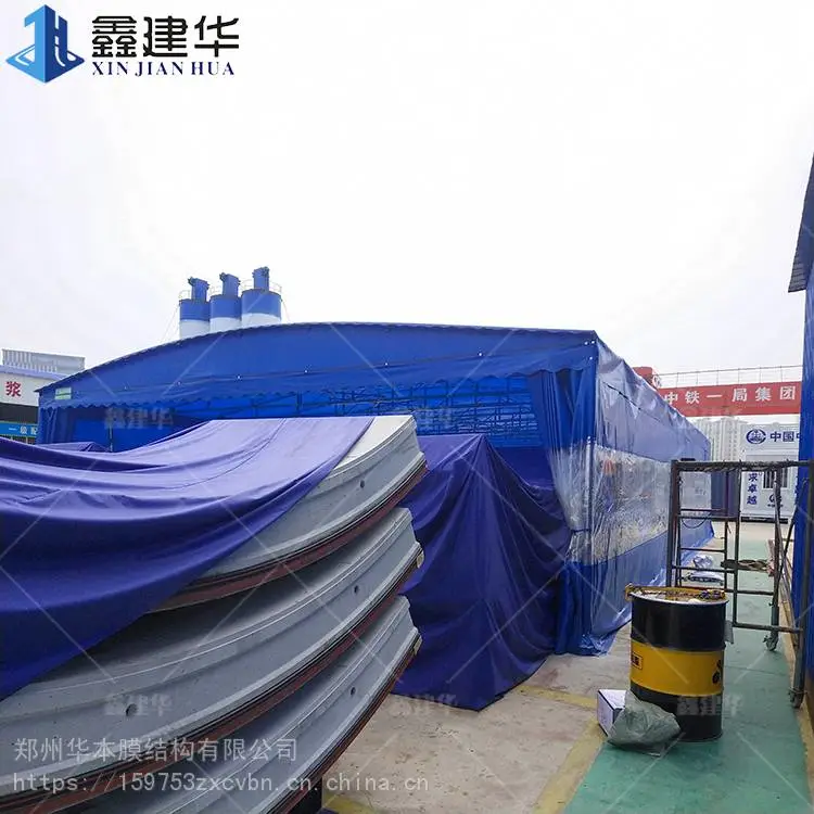 厦门膜结构促销棚电动控制棚悬空电动雨棚