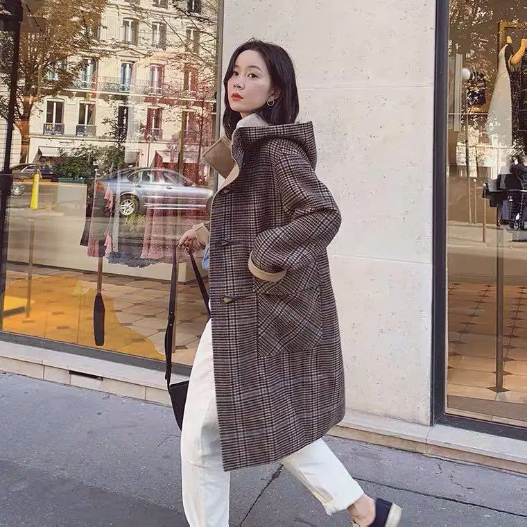 浙江嘉兴女长款西装领呢子外套1元2元3元便宜出口羊绒呢子大衣女中长款