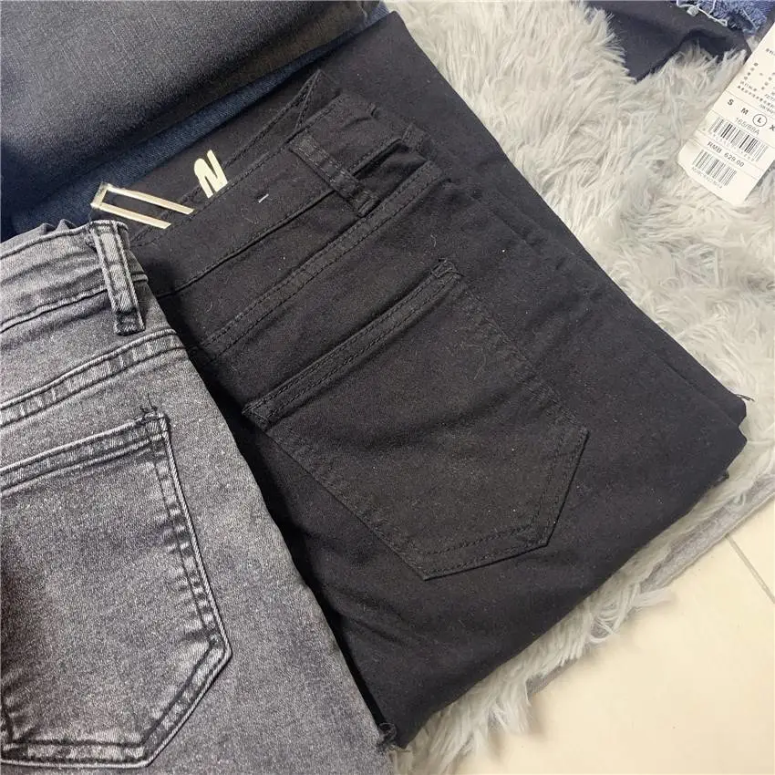 贵州黔东榕江韩版显瘦小脚长裤裤子便宜休闲直播品牌尾货外贸库存积压牛仔裤女