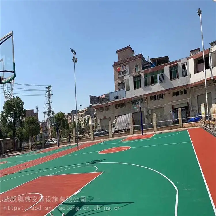 武汉水磨石地坪漆 球场地坪奥典交通施工生产厂家