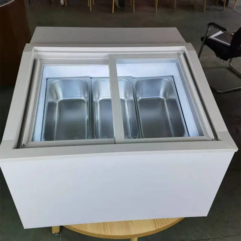 绿科台式冰淇淋展示柜嵌入式冷冻柜小型桌小型直冷厚切炒酸奶展柜