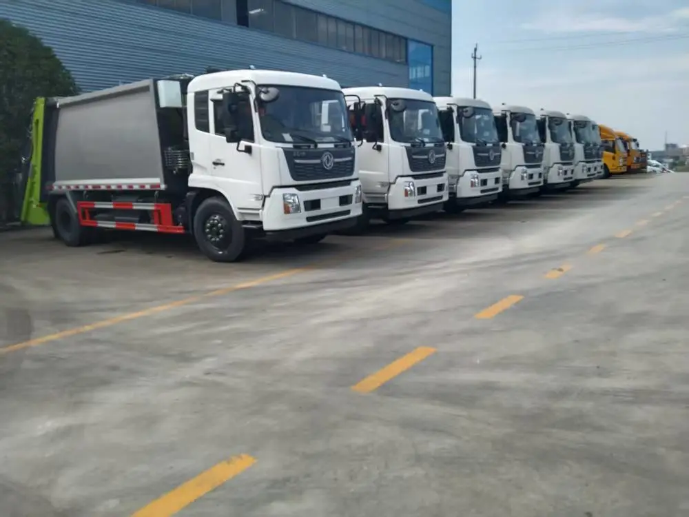 东风天锦15方压缩垃圾车 环卫后挂桶式垃圾压缩车