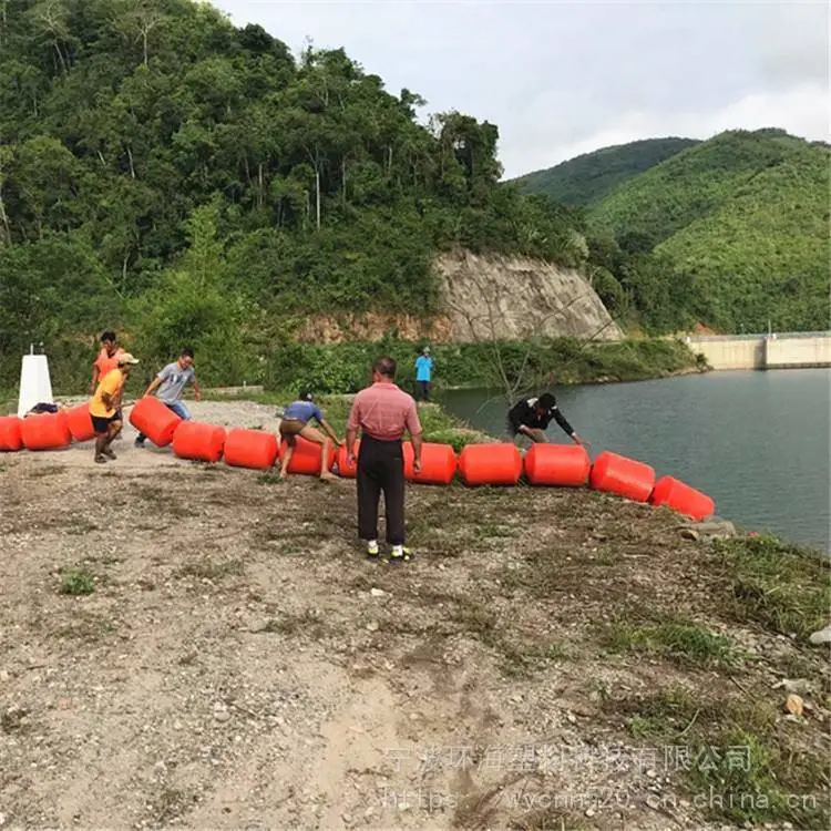 警示水面拦污浮筒厂家 河道漂浮物拦污浮筒 环海塑料 供应定做