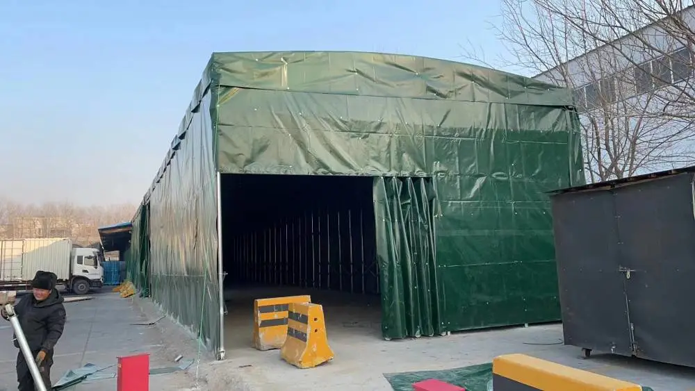 电动推拉雨棚 定制户外移动推拉雨棚 伸缩折叠活动工地帐篷