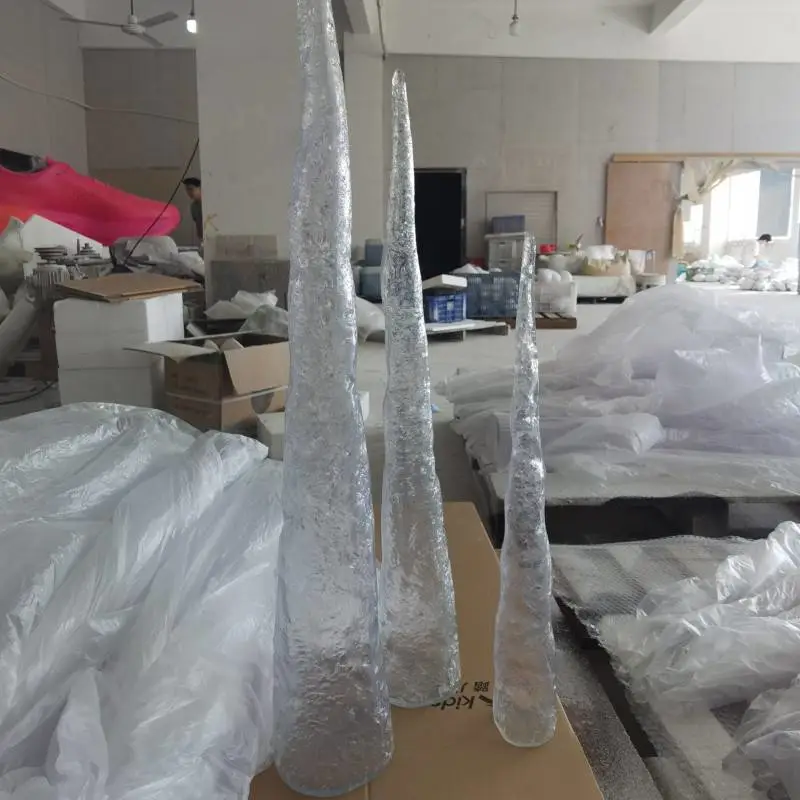 仿真冰锥冰柱美陈道具 极简透明冰川橱窗摆件秋冬服饰门店布景道具
