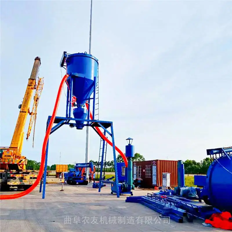 龙门架负压粉料输送系统 移动真空吸泥浆机 农友气力粉煤灰上料机