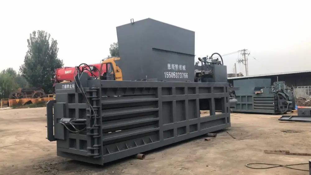100吨废纸卧式打包机无纺布编织袋旧海绵压缩捆包机侧开门现货