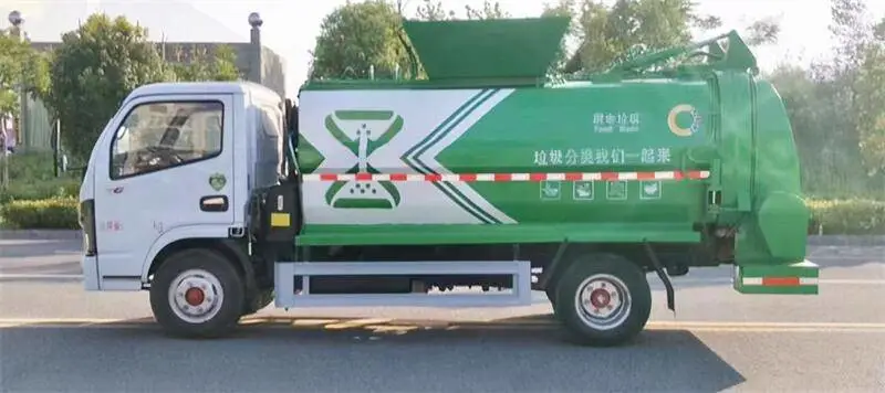 勾臂垃圾车用不锈钢垃圾箱 东风天龙环卫勾臂垃圾车参数图片