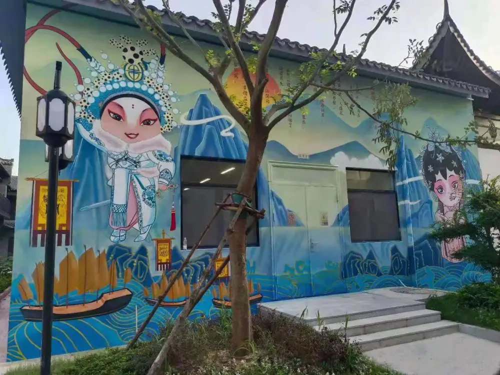 手绘彩绘墙绘墙面绘画墙体彩绘 墙画 尺寸定制 图案定制 装饰空间