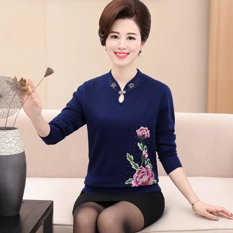 山西运城中年妇女长袖地摊毛衣好看的衣服批发网那找地摊货源圆领男装上衣