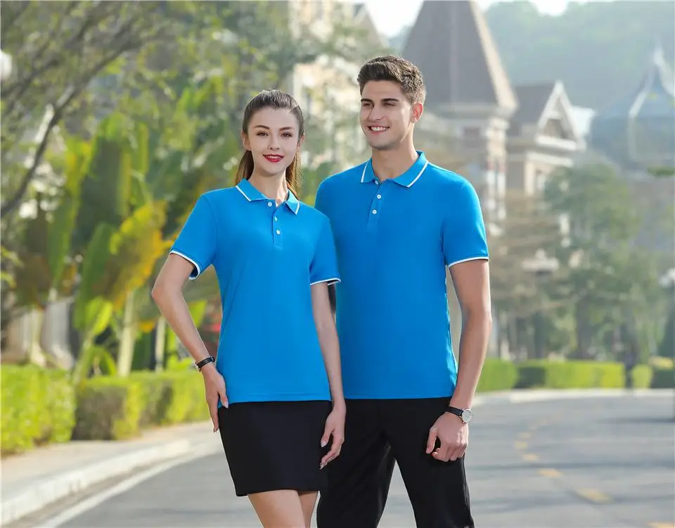 梅州男女翻领短袖polo衫短袖工作服订做diy短袖polo
