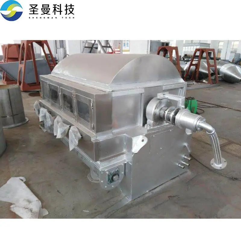 玉米淀粉乳液双滚筒刮板干燥机400Kg 圣曼科技 粘稠液体冷却滚筒刮板结片机