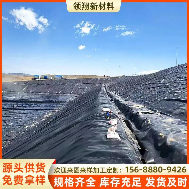 PE膜 聚乙烯防渗膜10米幅宽复合土工膜 抗UV耐晒 黑绿色