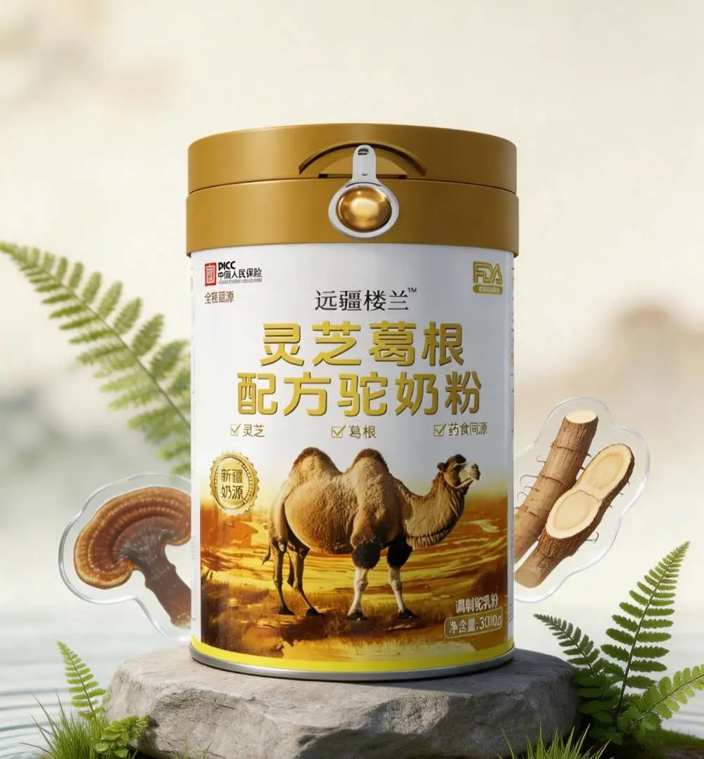 远疆楼兰品牌 灵芝葛根配方驼奶粉300克 现货批发