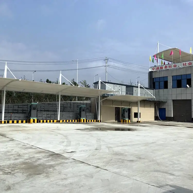 巴县巴山摩托车停车棚,斜拉车棚多少钱一平方