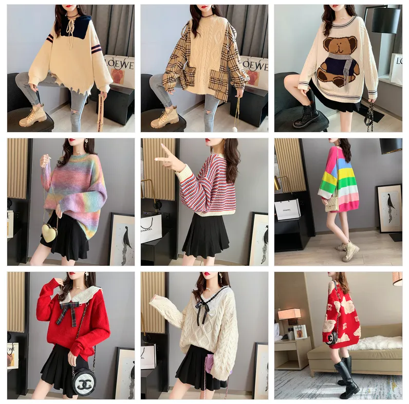 辽宁盘锦杂款毛衣女地摊货源2元一件衣服哪里批发宽松高端保暖针织衫女