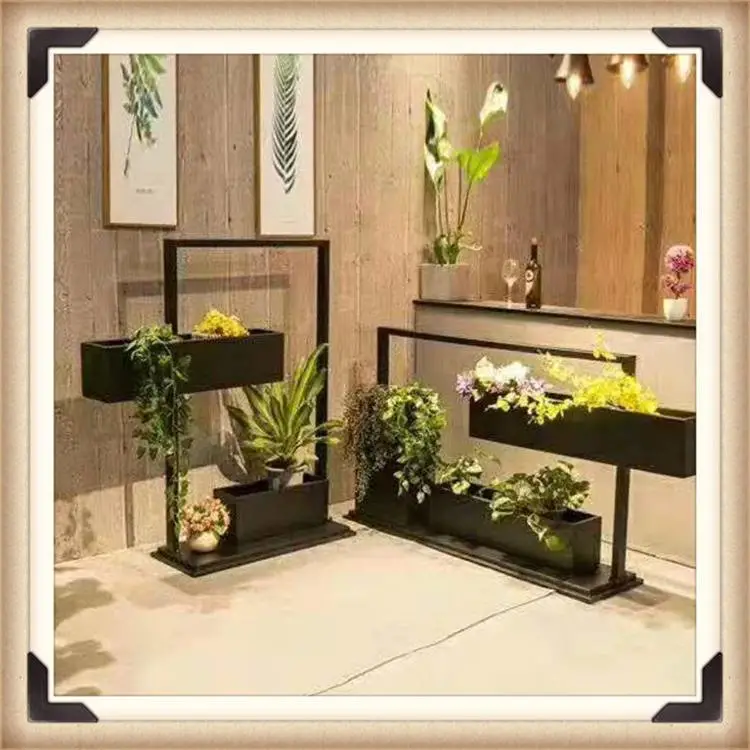 组合式防腐木立体花池 售楼部装饰花坛 不锈钢户外铁艺花架