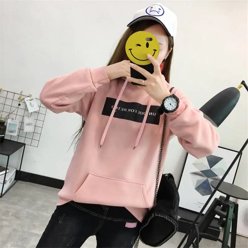 山东德州女冬加绒保暖连帽卫衣绍兴义乌库存短袖T恤套头长袖印花圆领