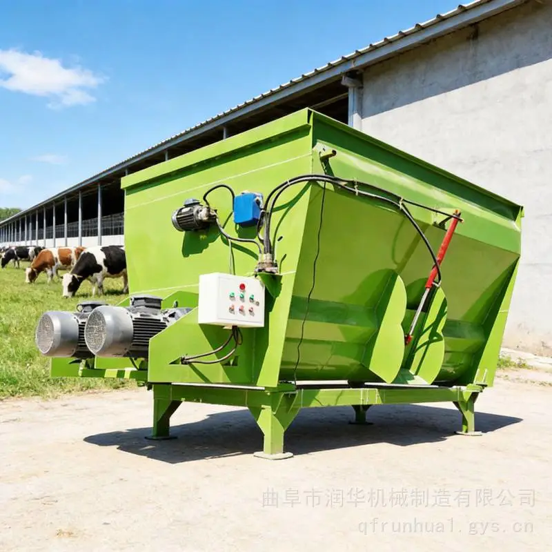 牛场全日粮混料机 电机直连饲草搅拌机 干湿秸秆粉碎拌料机