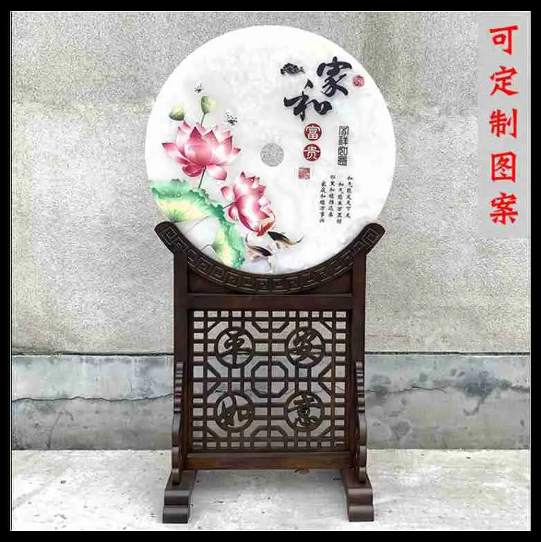 天然玉石平安扣家居摆设玉扣摆件大玉壁客厅***乔迁办公桌装饰品- 供应商网