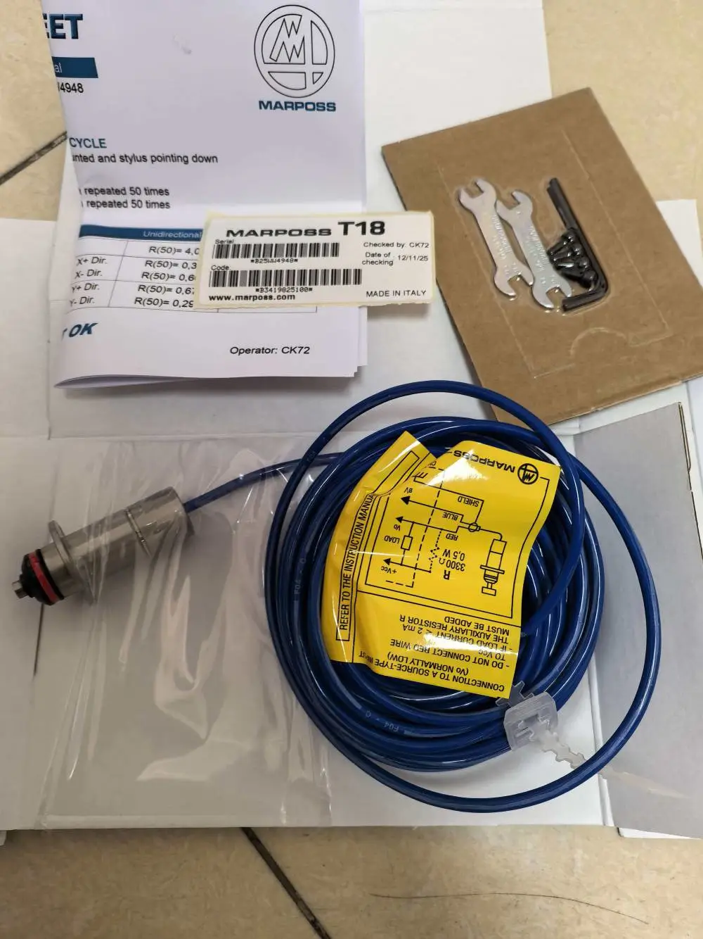 T18MC 加工中心专用测头， 紧凑型有线刀具破损检测探头